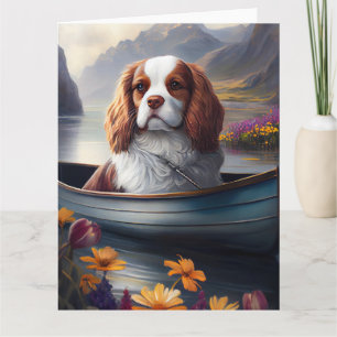 Cavalier King on a Paddle: A Scenic Adventure Card