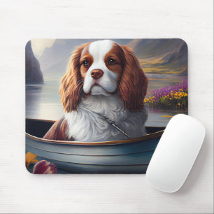 Cavalier King on a Paddle: A Scenic Adventure Mouse Mat