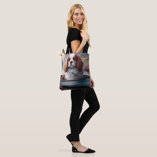 Cavalier King on a Paddle: A Scenic Adventure Tote Bag (On Model)