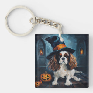 Cavalier King Pumpkins Halloween Scary Key Ring