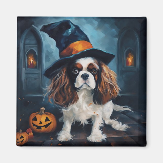 Cavalier King Pumpkins Halloween Scary  Magnet (Front)