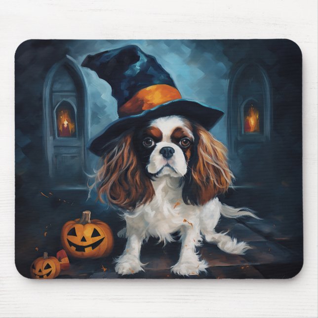 Cavalier King Pumpkins Halloween Scary  Mouse Mat (Front)
