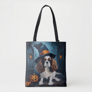 Cavalier King Pumpkins Halloween Scary  Tote Bag