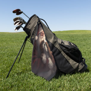 Cavalier King With Santa Claus Festive Christmas Golf Towel