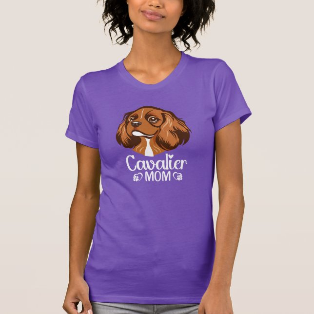 Cavalier Mum – Ruby Cavalier King Charles Spaniel  T-Shirt (Front)