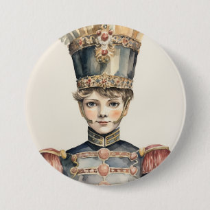 Cavalier, Nutcracker Prince Noble Cavalier in Red 7.5 Cm Round Badge