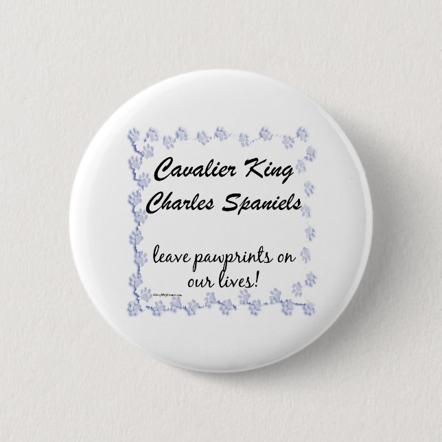 Cavalier Pawprints - Button (Front)
