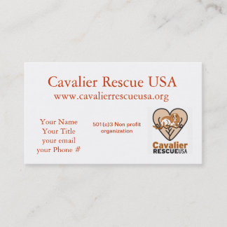 Cavalier Rescue dogs outside Business Card