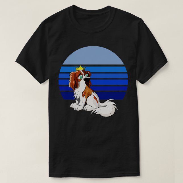 Cavalier Retro Blue T-Shirt (Design Front)