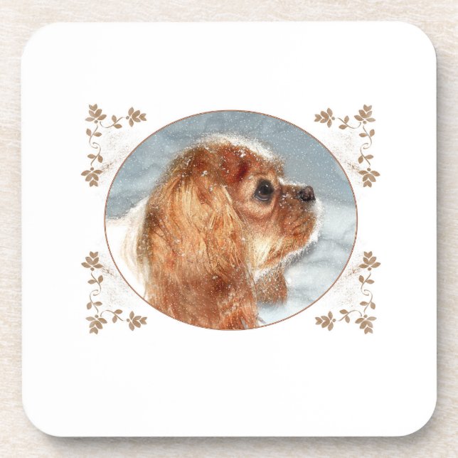 Cavalier Snow Queen Pillow Coaster (Front)
