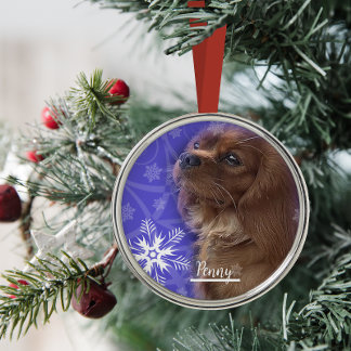 Cavalier Spaniel Christmas Ornament, Ruby Cavalier Metal Tree Decoration