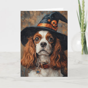 Cavalier Spaniel Halloween Holiday Card