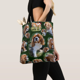 Cavalier Spaniel Photo Collage, Tote Bag