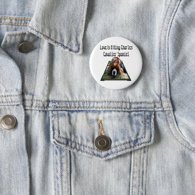 Cavalier Spaniel Popout Art, Badge (In Situ)