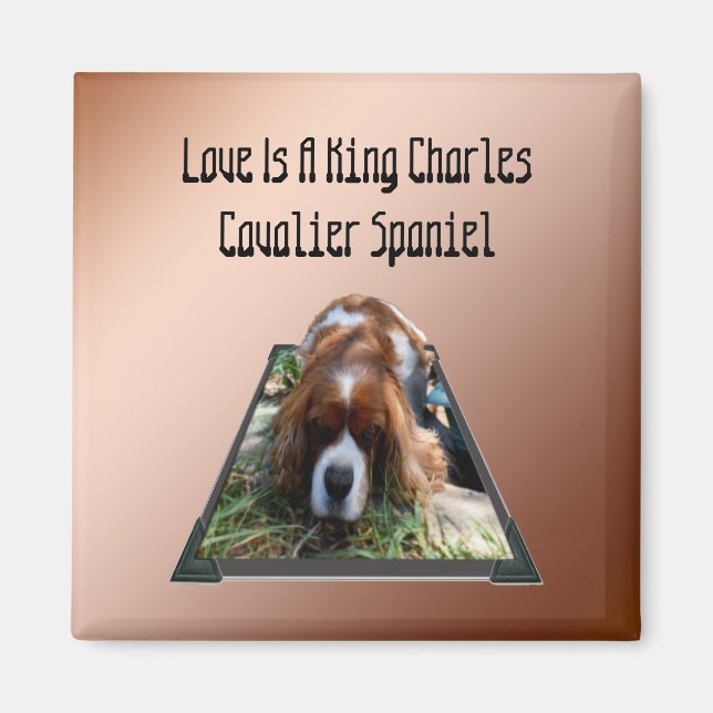 Cavalier Spaniel Popout Art, Fridge Magnet (Front)