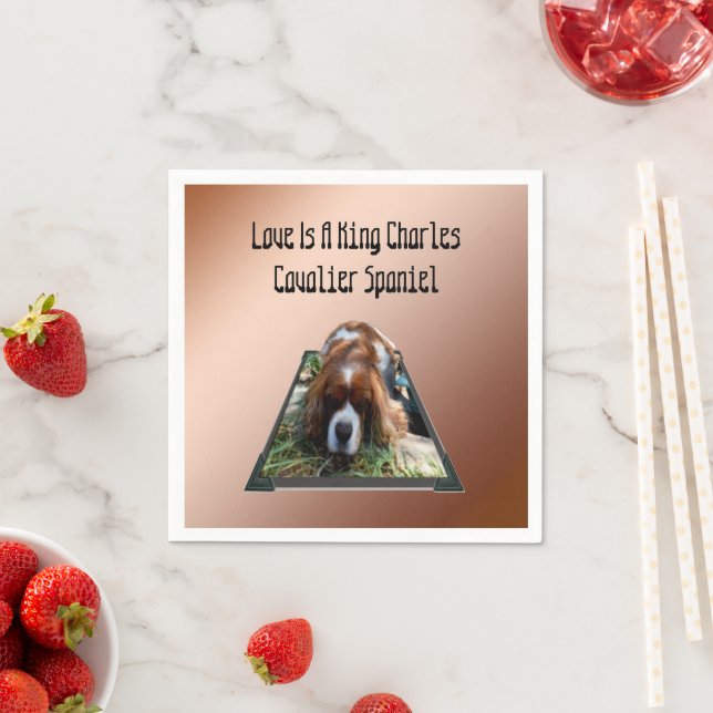 Cavalier Spaniel Popout Art, Paper Napkins (Insitu)