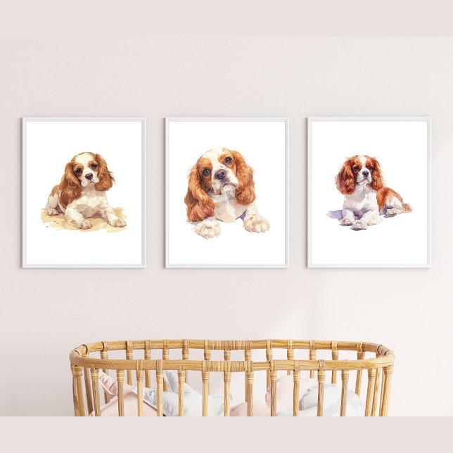 Cavalier Spaniel Poster, Puppy Nursery Print (Creator Uploaded)