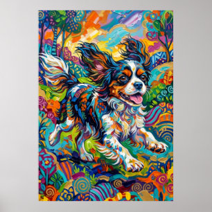 Cavalier Spaniel Psychedelic Art Poster