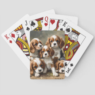 Cavalier Spaniel Puppies Are Are Just Adorable, Playing Cards