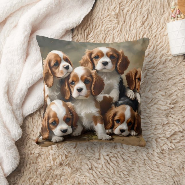 Cavalier Spaniel Puppies Just To Cute, Cushion (Blanket)