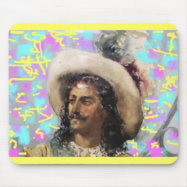 cavalier with colorful hat mouse mat (Front)