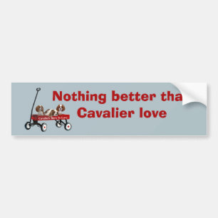 Cavaliers In Wagon Bumper Sticker