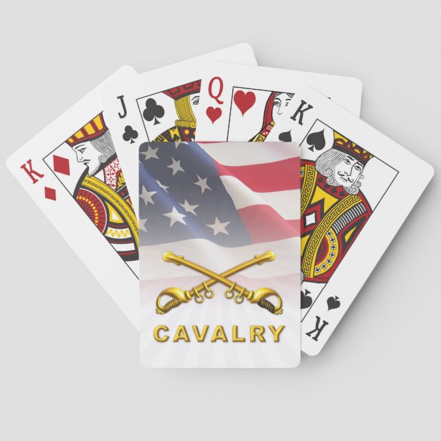 Cavalry Sabres American Flag Playing Cards (Back)