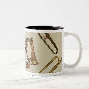 Cavalry trumpet, a bugle, a gilt trumpet made by J Two-Tone Coffee Mug