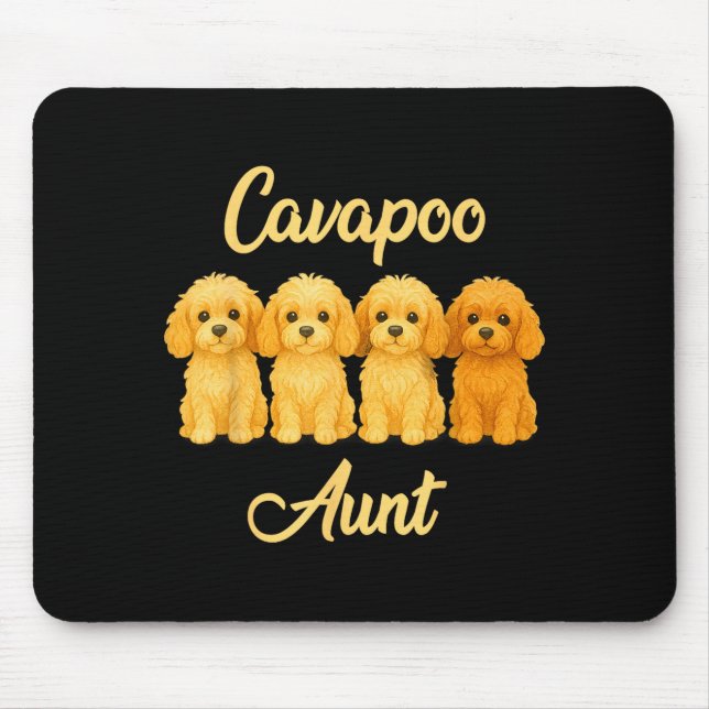 Cavao Aunt Cute Dog Lover Gift Funny Women Puppy O Mouse Mat (Front)