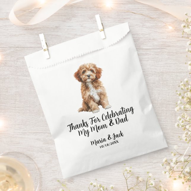 Cavapo Full Colour Pet Wedding Favour Bags (Clipped)