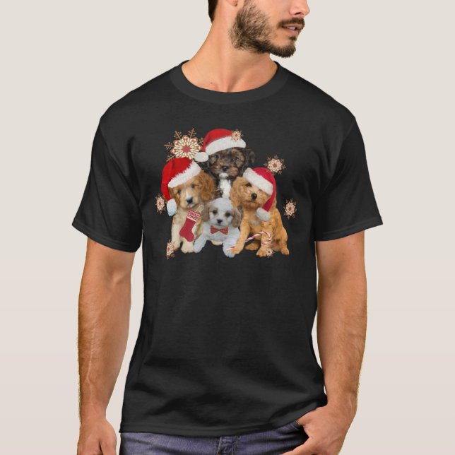 Cavapoo Christmas Apparel T-Shirt (Front)