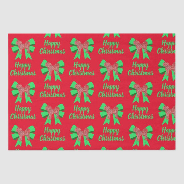 Cavapoo Christmas Dog & Bow Red Tissue Paper (Front)