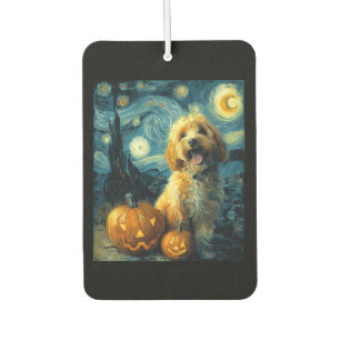 Cavapoo Cute Dog Halloween Jack O Lantern Pumpkin  Car Air Freshener