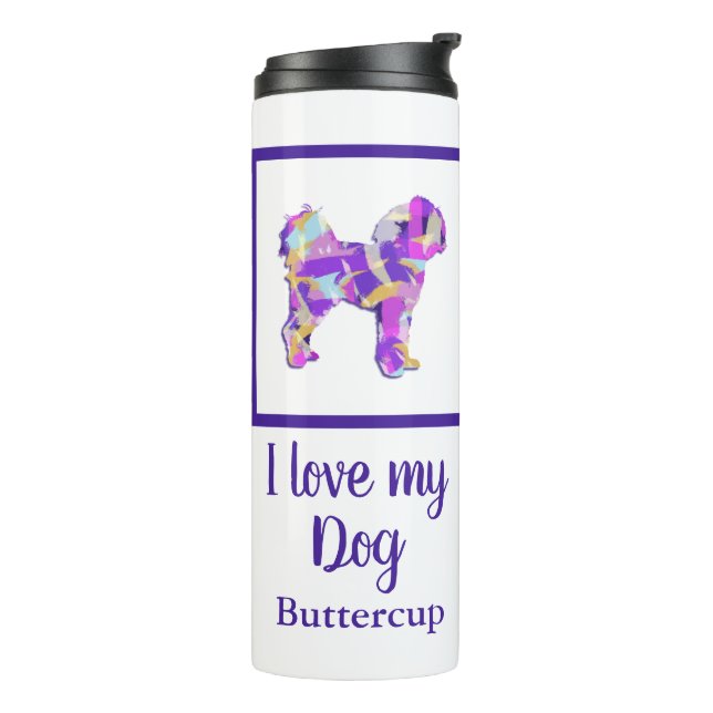 Cavapoo Cute Dog Silhouette PPY&B  Thermal Tumbler (Rotated Left)