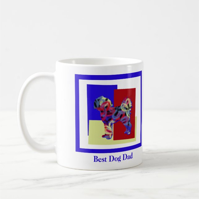 Cavapoo Cute Dog Silhouette TRBY Father’s Day  Coffee Mug (Left)
