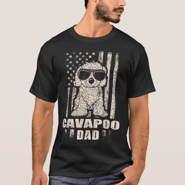 Cavapoo Dad Cool Vintage Retro Proud T-Shirt (Front)