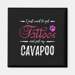 Cavapoo Dog Lover Tattoo Funny Dog Mum Gift Idea Magnet