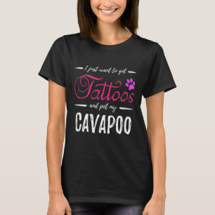 Cavapoo Dog Lover Tattoo Funny Dog Mum Gift Idea  T-Shirt