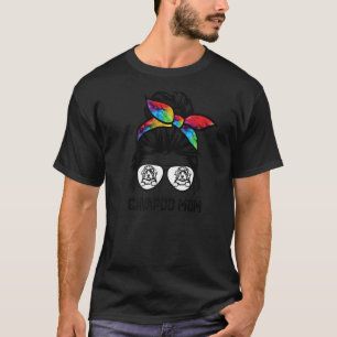 Cavapoo dog mum messy bun hair glasses 1 T-Shirt