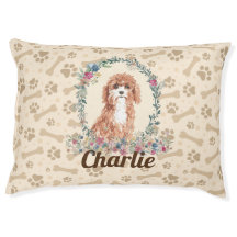 Cavapoo Dog Paw Print & Dog Bone Cute 
