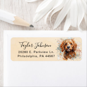 Cavapoo Dog Return Address Label