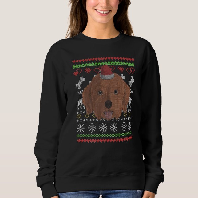 Cavapoo Dog Santa Claus Ugly Christmas Pattern X M Sweatshirt (Front)