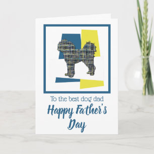 Cavapoo Dog Silhouette TriColour Father’s Day Card