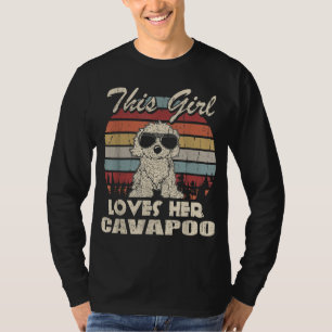 Cavapoo Girl Cool Vintage Retro for Dog Mum T-Shirt