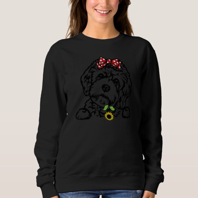 Cavapoo mom Cavapoo sunflower Sweatshirt (Front)