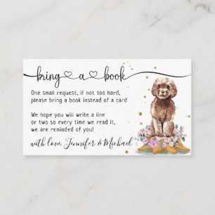 Cavapoo Poodle "Bring a Book" Baby Shower Enclosure Card