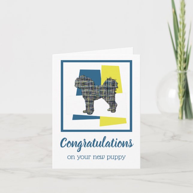 Cavapoo Puppy Dog Congratulations Greeting Card (Front)