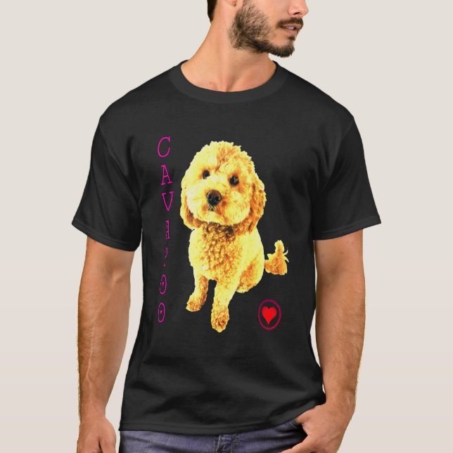 Cavapoo Puppy Dog Poodle Cross Noodle Super Cute B T-Shirt (Front)