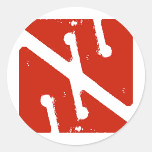 cave arrow flag classic round sticker