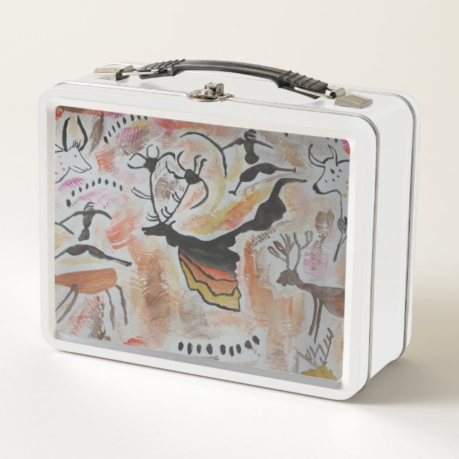 Cave Art Abstract Metal Lunch Box (Front)